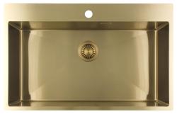 Pure.Sink Luxion Nagy arany mosogató 78x50 cm Tapwing csaplyukkal PLX7850T-60
