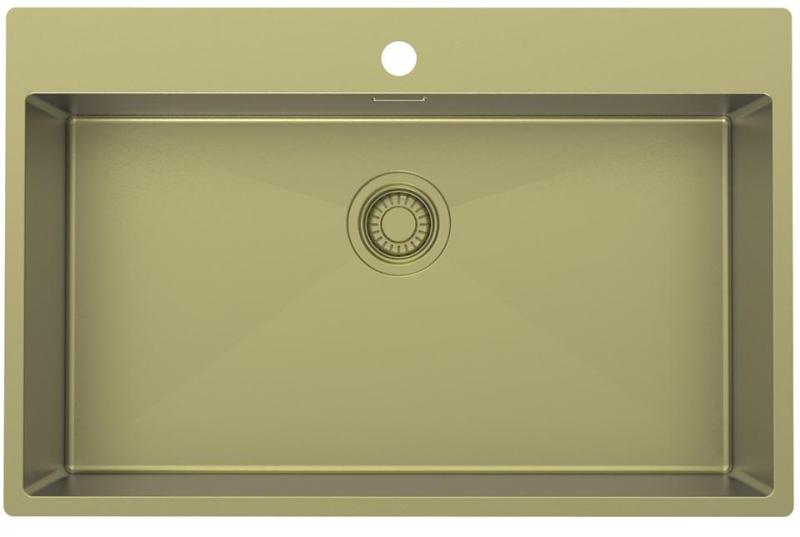 Pure.Sink Luxion Nagy arany mosogató 78x50 cm Tapwing csaplyukkal PLX7850T-60