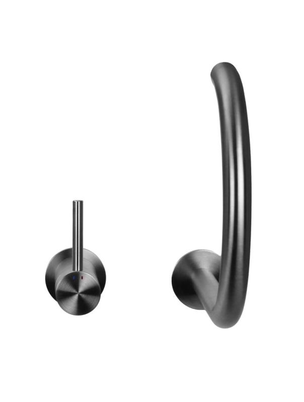 Pure.Sink Luxion 2 lyukas, masszív rozsdamentes acél konyhai csaptelep, kerek kifolyóval PLX2HR-02