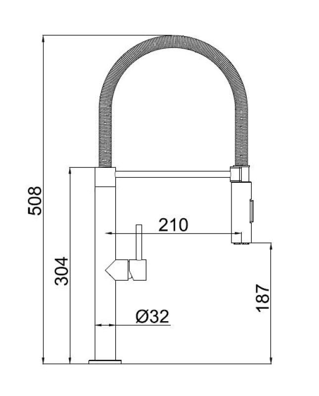 Pure.Sink Luxion Arany konyhai csaptelep profi, rugalmas kifolyóval és 2 sugárfajtával PLXFLEX-60