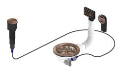 Granitemy Réz Lefolyó készlet, beleértve a nyomógombos hulladékot dugóval, plusz téglalap alakú és kerek túlfolyó 1208971744