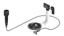 Granitemy Gun metal lefolyó készlet, beleértve a nyomógombos hulladékot dugóval, plusz téglalap alakú és kerek túlfolyó 1208971745