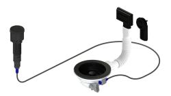 Granitemy Fekete Lefolyókészlet, beleértve a nyomógombos hulladékot dugóval, plusz téglalap alakú és kör alakú túlfolyóval 1208971746