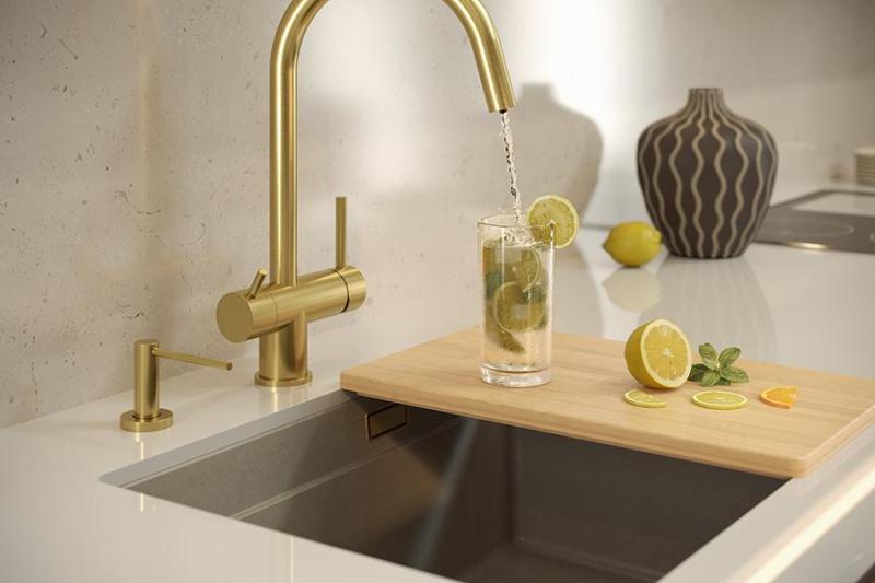 Quadri Newport II gránit alátétbeige mosogató 560x450mm rozsdamentes acél dugóval és lefolyófedéllel 1208971766