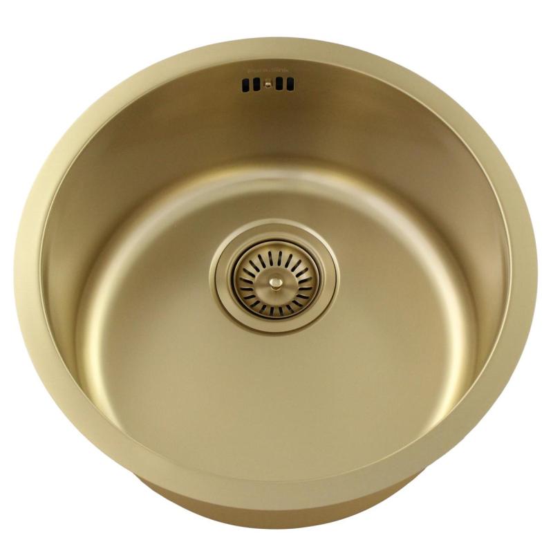 Pure.Sink Rondo Arany Kerek Mosogató lapba épített, alulról és felülről beépíthető 38 cm PRN38-60