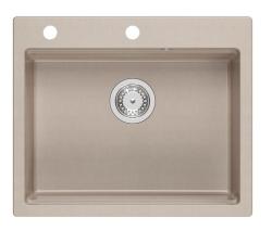 Quadri Durham Pearl Beige gránit felépítésű mosogató 595x500 szappanadagolóval, vágódeszkával, belső mosogatóval és hengerelt matricával 1208971814