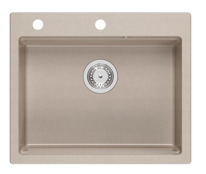 Quadri Durham Pearl Beige gránit felépítésű mosogató 595x500 szappanadagolóval, vágódeszkával, belső mosogatóval és hengerelt matricával 1208971814