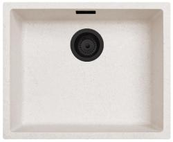 Ausmann Fibre homokfehér mosogató 50x40cm alulról, felülről és lapba építve automatikus fekete dugóval 1208971931