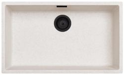 Ausmann Fibre homokfehér nagy mosogató 70x40cm alulról, felülről és lapos beépítéssel, automatikus fekete dugóval 1208971936