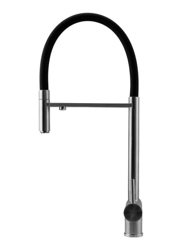 Pure.Sink Elite Steel Flex 3-utas rozsdamentes acél konyhai csaptelep rugalmas kifolyóval és szűrt vízzel PS8110-02