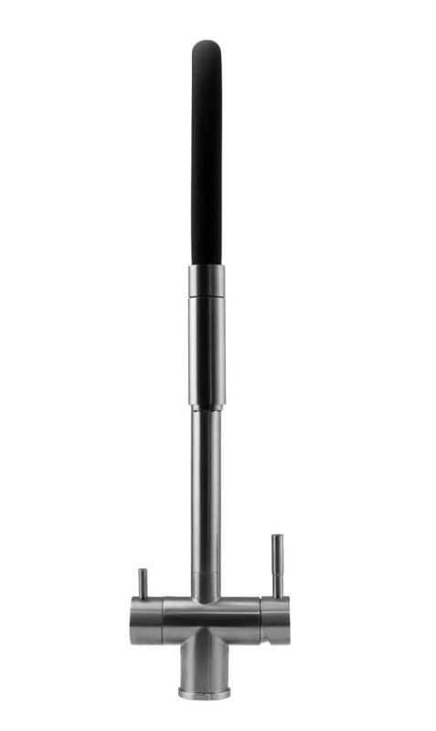 Pure.Sink Elite Steel Flex 3-utas rozsdamentes acél konyhai csaptelep rugalmas kifolyóval és szűrt vízzel PS8110-02