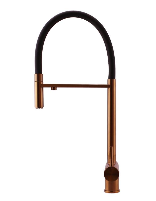 Pure.Sink Elite Steel Flex 3-utas PVD réz konyhai csaptelep rugalmas kifolyóval és szűrt vízzel PS8110-62