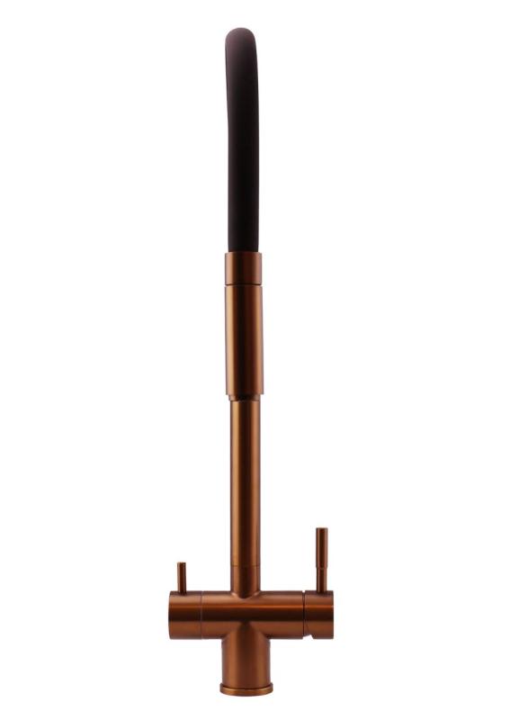 Pure.Sink Elite Steel Flex 3-utas PVD réz konyhai csaptelep rugalmas kifolyóval és szűrt vízzel PS8110-62