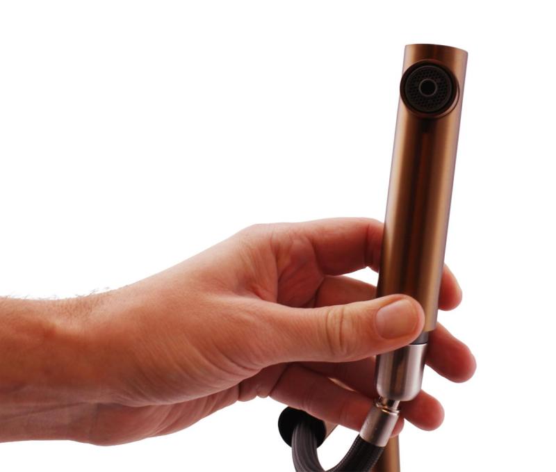 Pure.Sink Elite Acél Clear-S PVD Réz 3-utas Konyhai Csaptelep Kihúzható Kifolyóval és Szűrt Vízzel PS8120-62