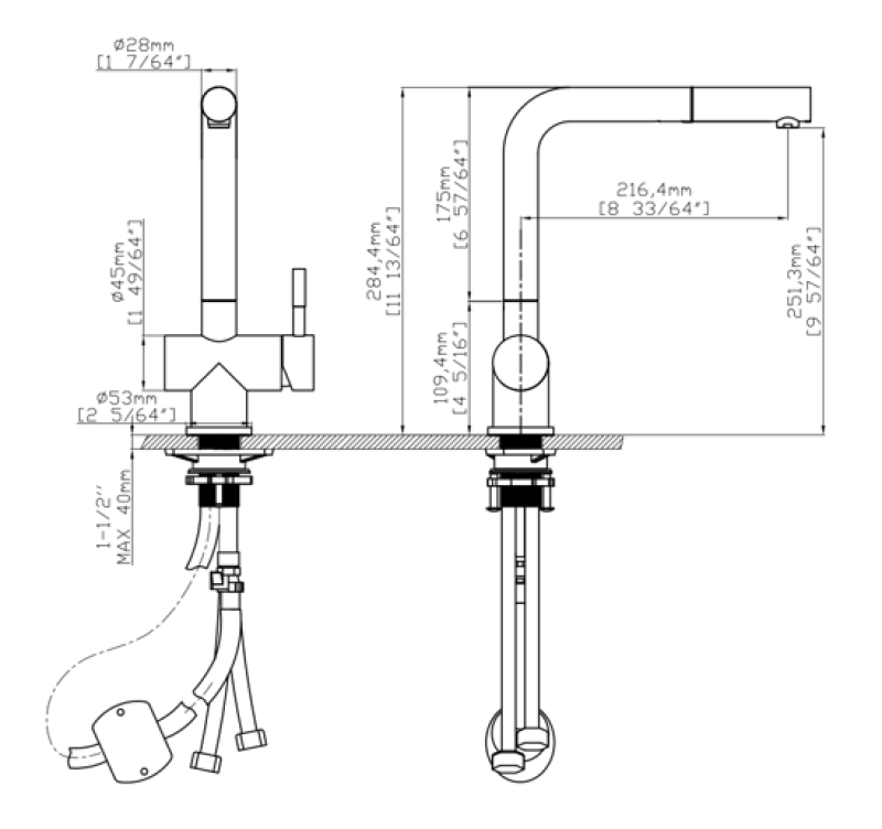 Pure.Sink Elite Steel Pulse-S konyhai csaptelep PVD fegyverfém kivitelben, kihúzható kifolyócsővel és szórási funkcióval PS8500-61