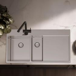 Pure.Sink Exclusivo Rozsdamentes acél 1,5  mosogató lecsepegtetővel 100x52 cm Csap bal oldalon PEX3418100LT-02