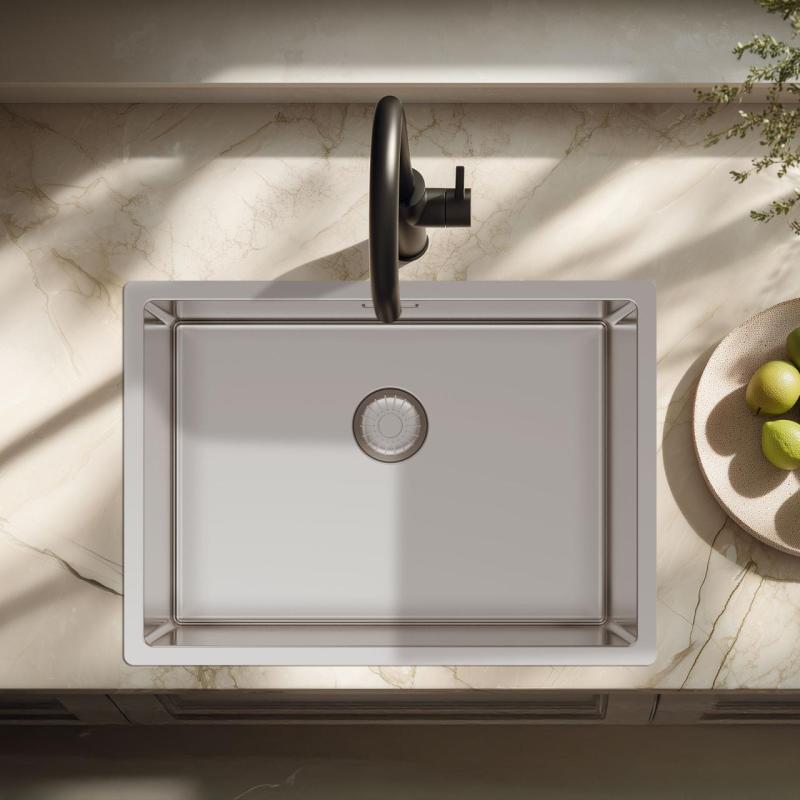 Pure.Sink Exclusivo Speciális 35 cm hosszú rozsdamentes acél mosogató 50x35 cm 10 mm sugarú PEX5035-02