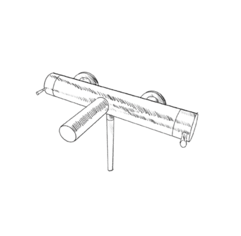 MURO TUA fürdőkád csaptelep kézi zuhanykészlettel, króm M1.B2.CR