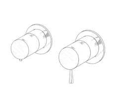 MURO TUA beépíthető zuhanytermosztát csaptelep 3 kivezetéssel, króm M1.B33T.R.CR