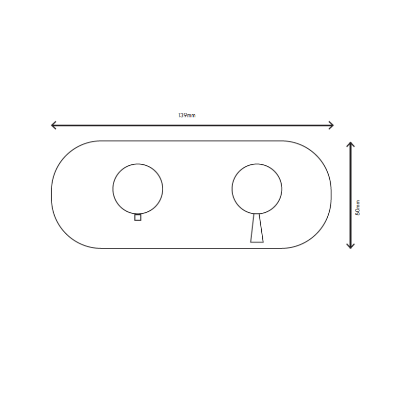 MURO TUA beépíthető zuhanytermosztát csaptelep 2 kivezetéssel, króm M1.B32T.S.CR