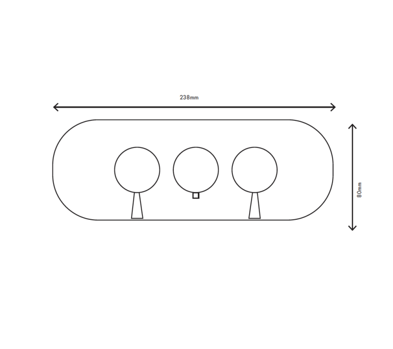 MURO TUA beépíthető zuhanytermosztát csaptelep 2 elzárócsappal, króm M1.B34T.S.CR