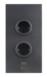 Indux Corner Energiaoszlop 2 csatlakozóval, földelővel és 2 x USB-töltővel, fekete 1208972297