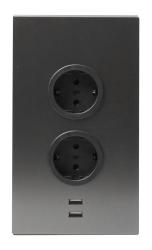 Indux Corner Energiaoszlop 2 aljzattal, földelő csatlakozóval és 2 x USB-töltővel Gun metal 1208972299