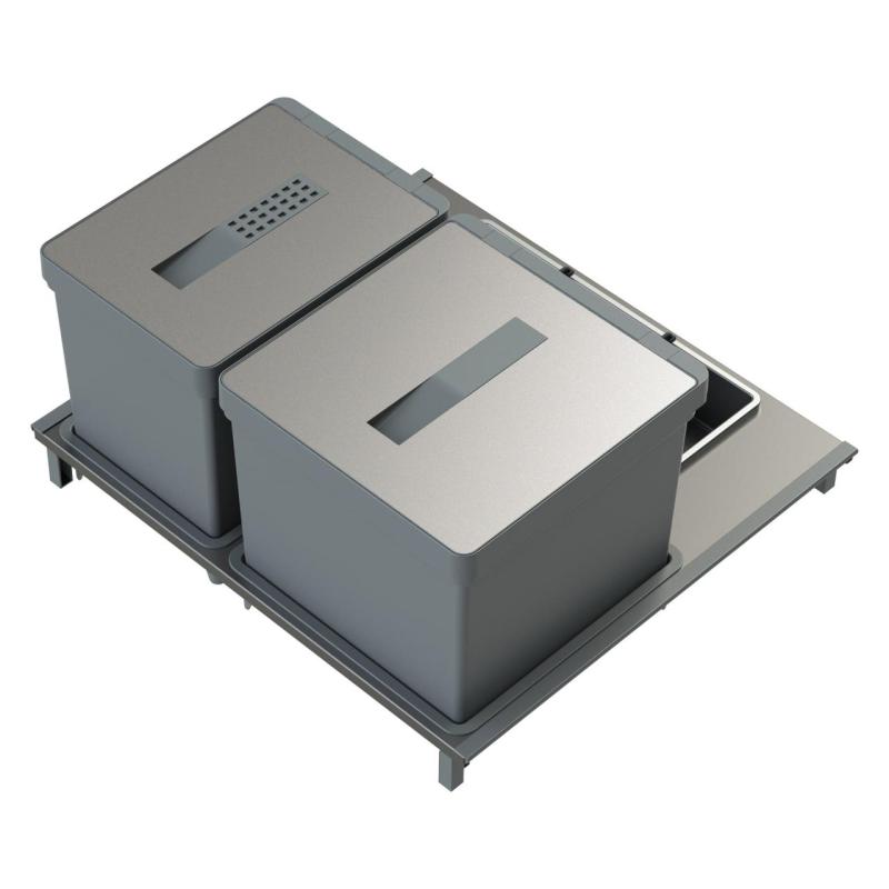 Indux Sort Kétszeres hulladékgyűjtő rendszer Kézi vezérlés kihúzható fiókokhoz 1208972319