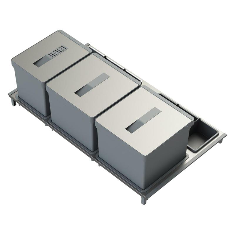 Indux Sort 3-szeres hulladékgyűjtő rendszer Kézi vezérlés kihúzható fiókokhoz 1208972320