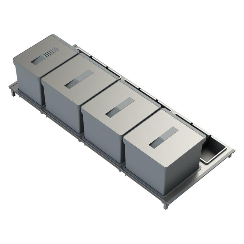 Indux Sort 4-részes hulladékgyűjtő rendszer Kézi vezérlésű kihúzható fiókokhoz 1208972321