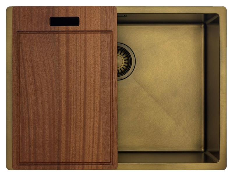 Pure.Sink Luxion PVD Antik bronz mosogató 55x40 cm alátét, síkba építhető és felépíthető  fenékállvánnyal PLX5540-64