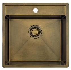 Pure.Sink Luxion PVD Antik bronz mosogató 51x50 cm Tapwing csaplyukkal és aljzatállvánnyal PLX5150T-64