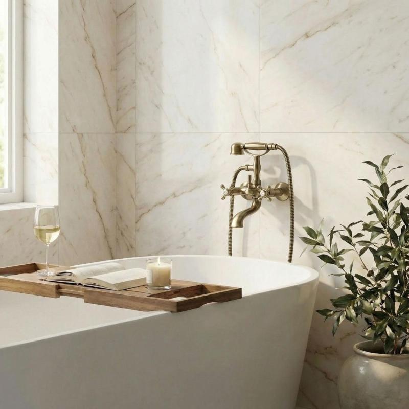 Aquanello Heritage Ascot Klasszikus felépítésű fürdőkád csaptelep csillaggombokkal, bronz, kézi zuhannyal BN-3002-HA