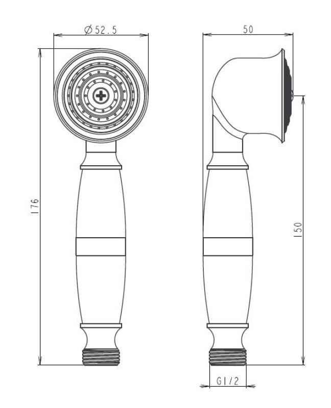 Aquanello Heritage Collection Klasszikus kézi zuhany bronz BN-9001-HC