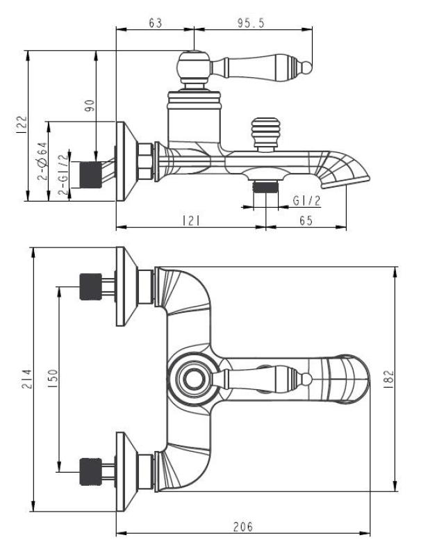 Aquanello Heritage Manor Klasszikus fürdőszoba csaptelep króm CR-3001-HM
