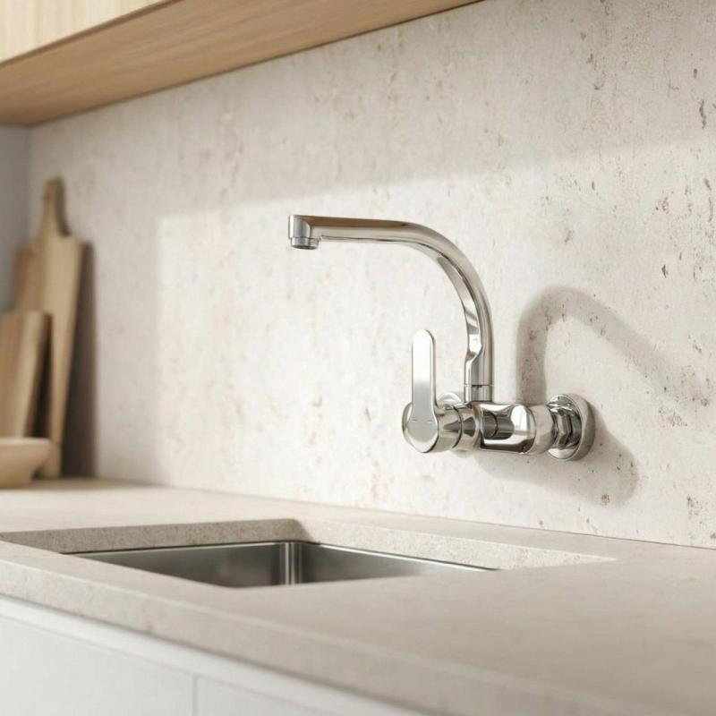 Aquanello Casa Konyhai fali csaptelep  felső kifolyóval, króm CR-1003-CS