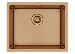 Ausmann Mosel Kombinált szett PVD réz mosogató 50x40 cm konyhai csapteleppel, szappanadagolóval és szőnyeggel 1208972563