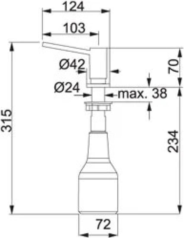 Franke Beépíthető Szappanadagoló Firenze rozsdamentes acél 119.0081.210