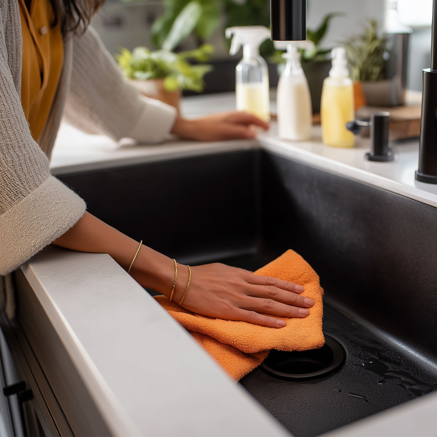 Hogyan tisztítsuk a fekete mosogatót?